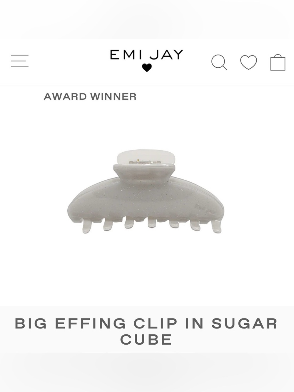 Emi Jay Big Effing Clip in Sugar Cube